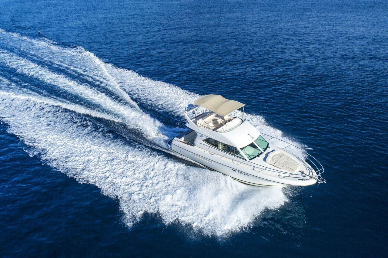 Prestige 36 motor yacht cruising