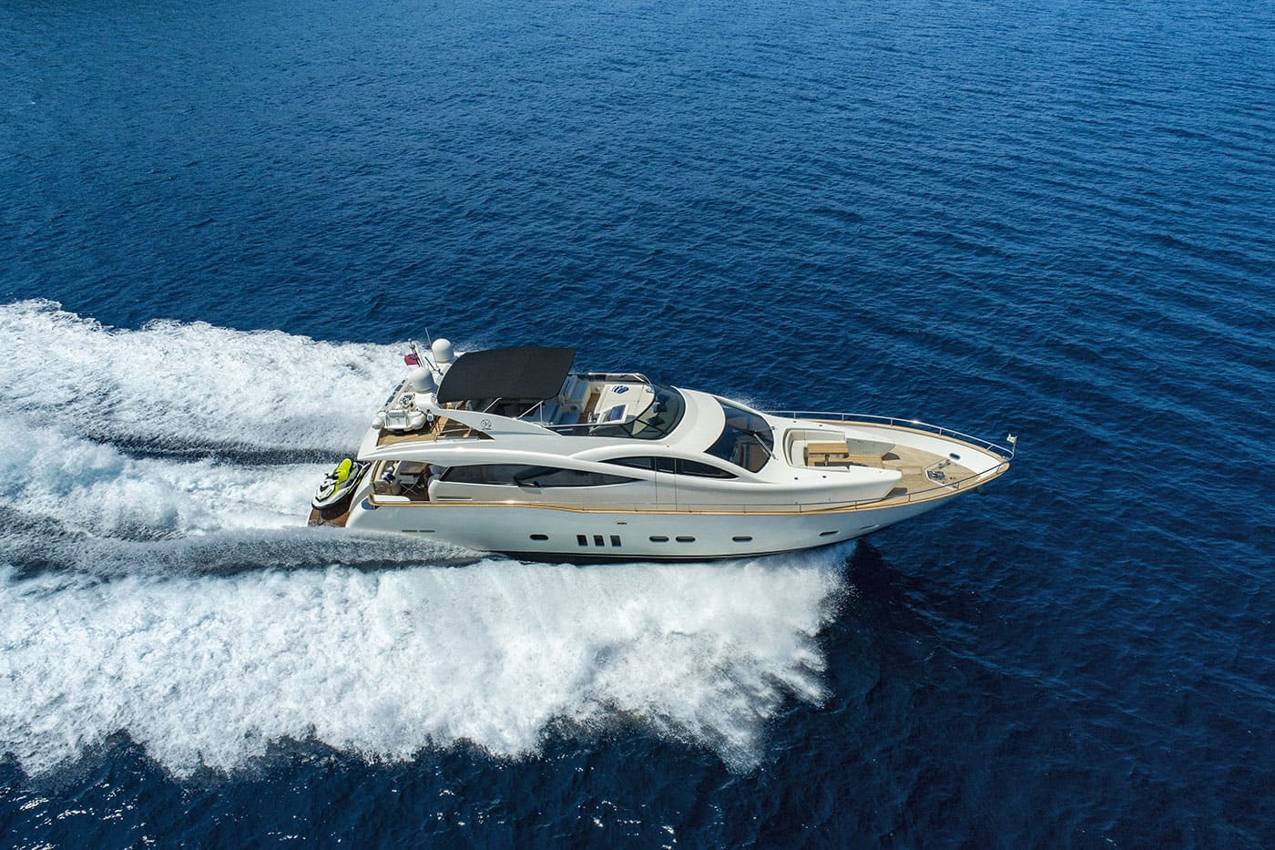 luxury motor yacht Salt rented in Dubrovnik is cruising toward Ston peninsula